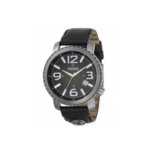 Watch strap Fossil JR1138 Leather Black 24mm